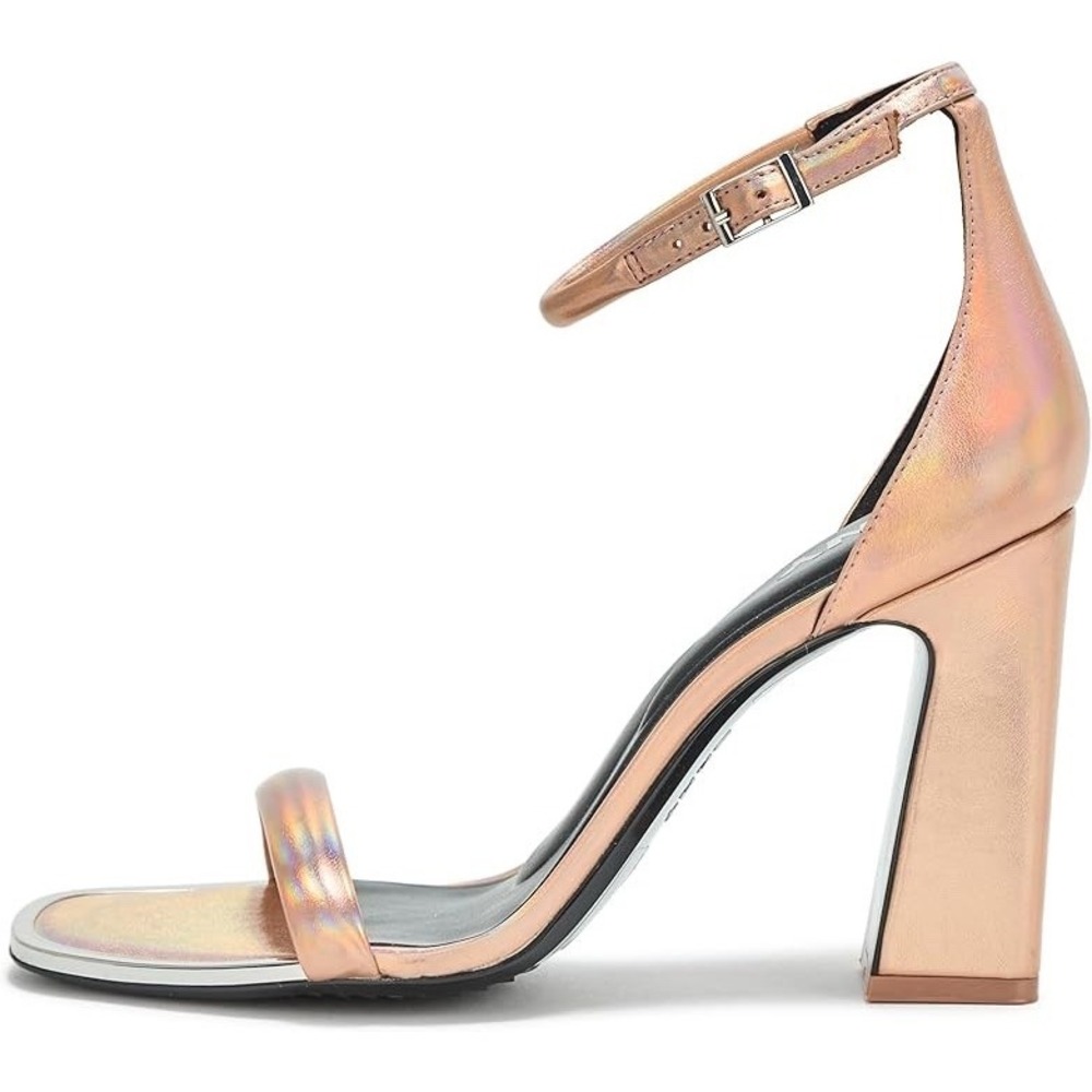DKNY Women's Waylin Sqaure Toe Ankle Strap Block Heel Heeled Sandal S928